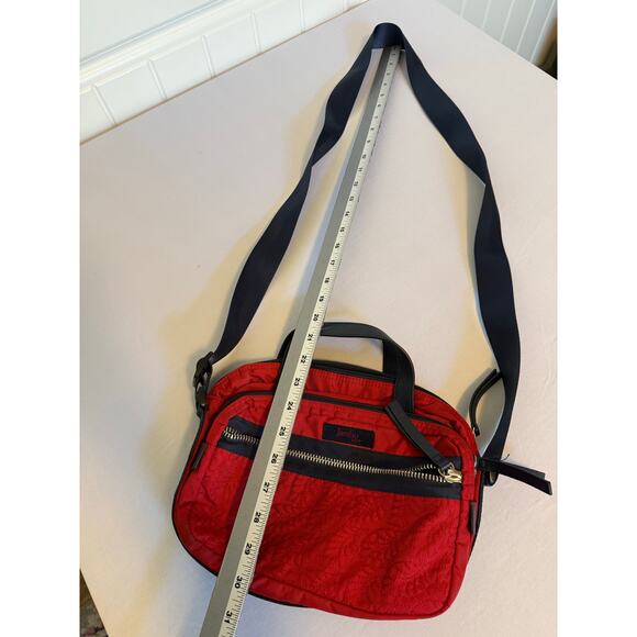 Jambu‎ Embroidered Floral Red Multiuse Crossbody Bag Travel Cosmetic Small - Picture 5 of 12
